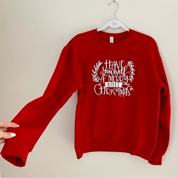 Have yourself a Merry little Christmas Crew Pullover Ugly Sweatshirt Sweater M - Picture 3 of 7
